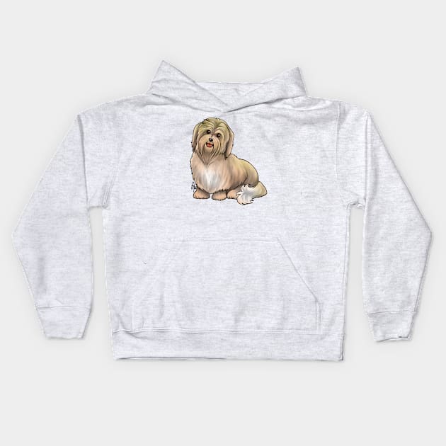 Dog - Havanese Dog - Cream Kids Hoodie by Jen's Dogs Custom Gifts and Designs